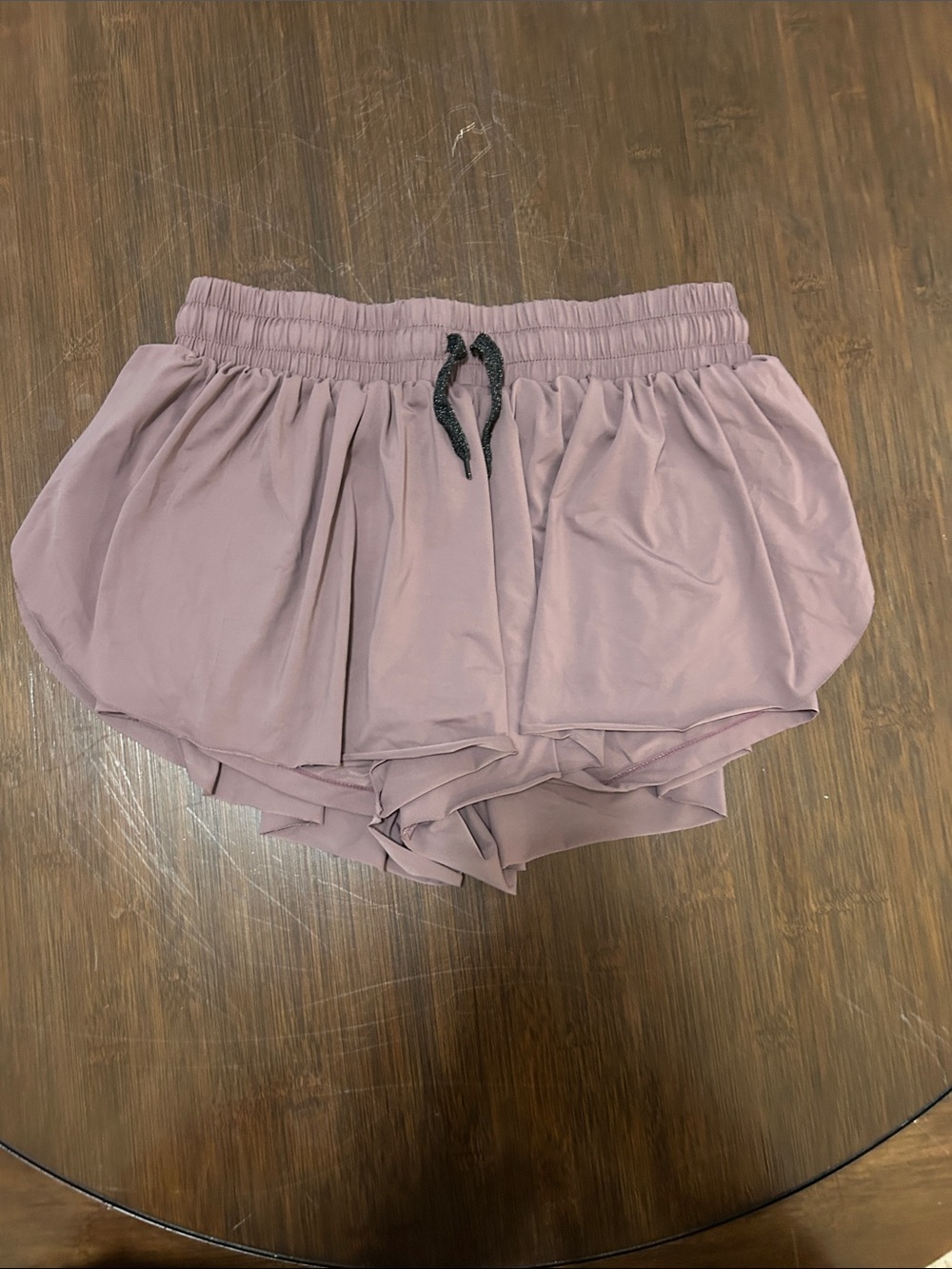 Women’s Mauve Elastic-Waist Running Shorts